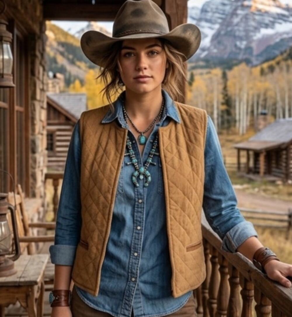 Vintage Telluride Clothing Western/Cowgirl Style Quilted Vest